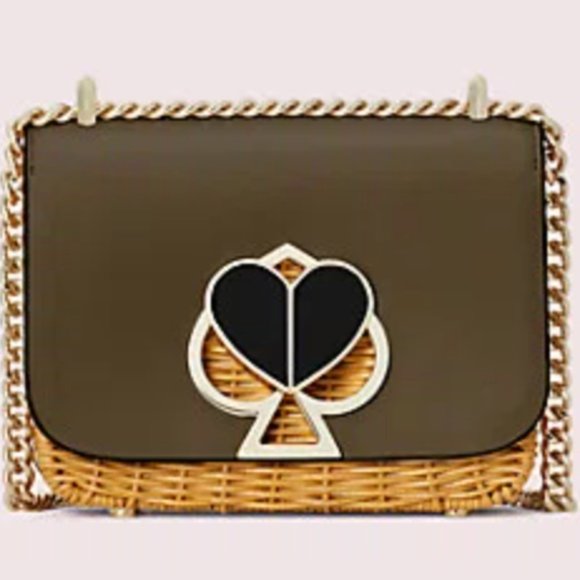 Kate spade nicola wicker twistlock convertible chain shoulder bag new arrivals